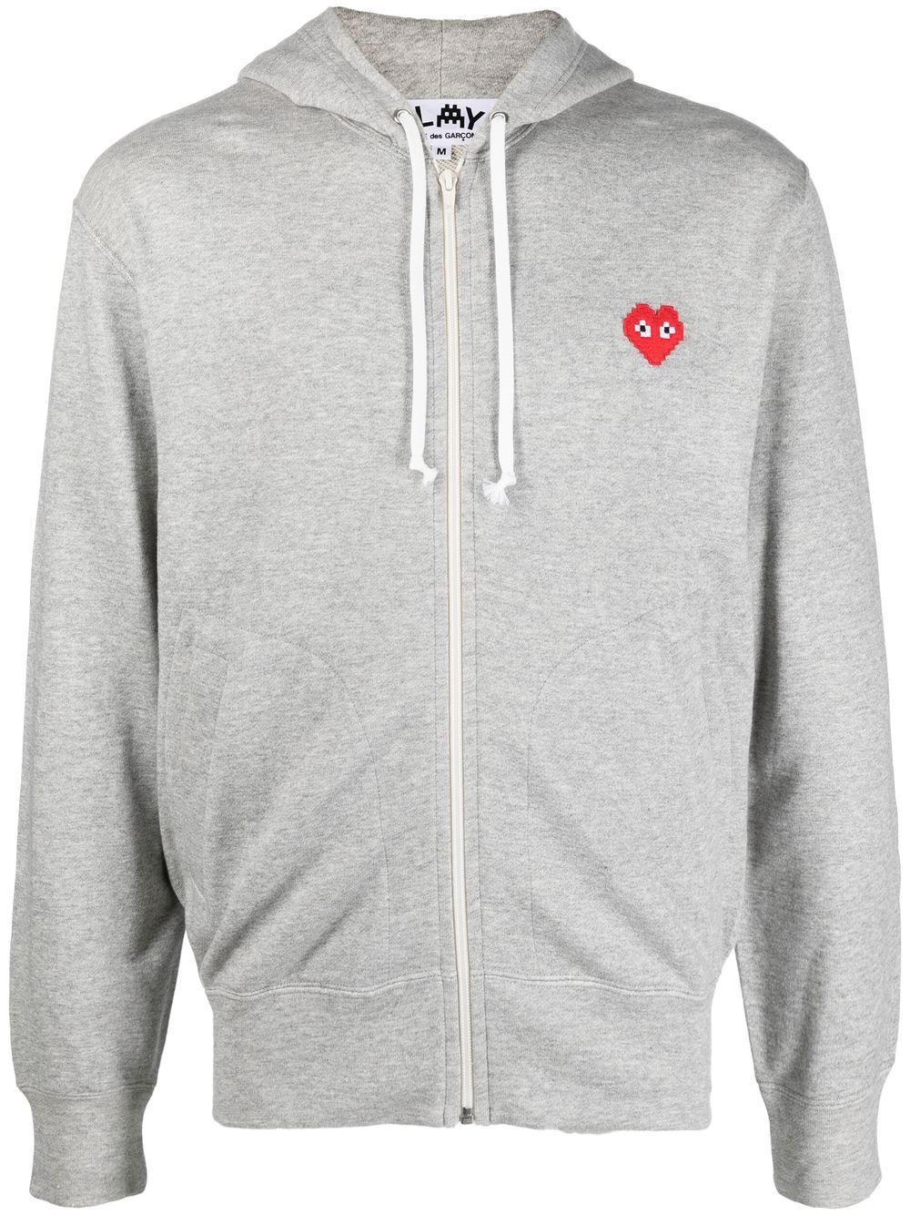 Comme Des Garçons Play Kapuzenjacke mit Logo-Patch - Grau von Comme Des Garçons Play