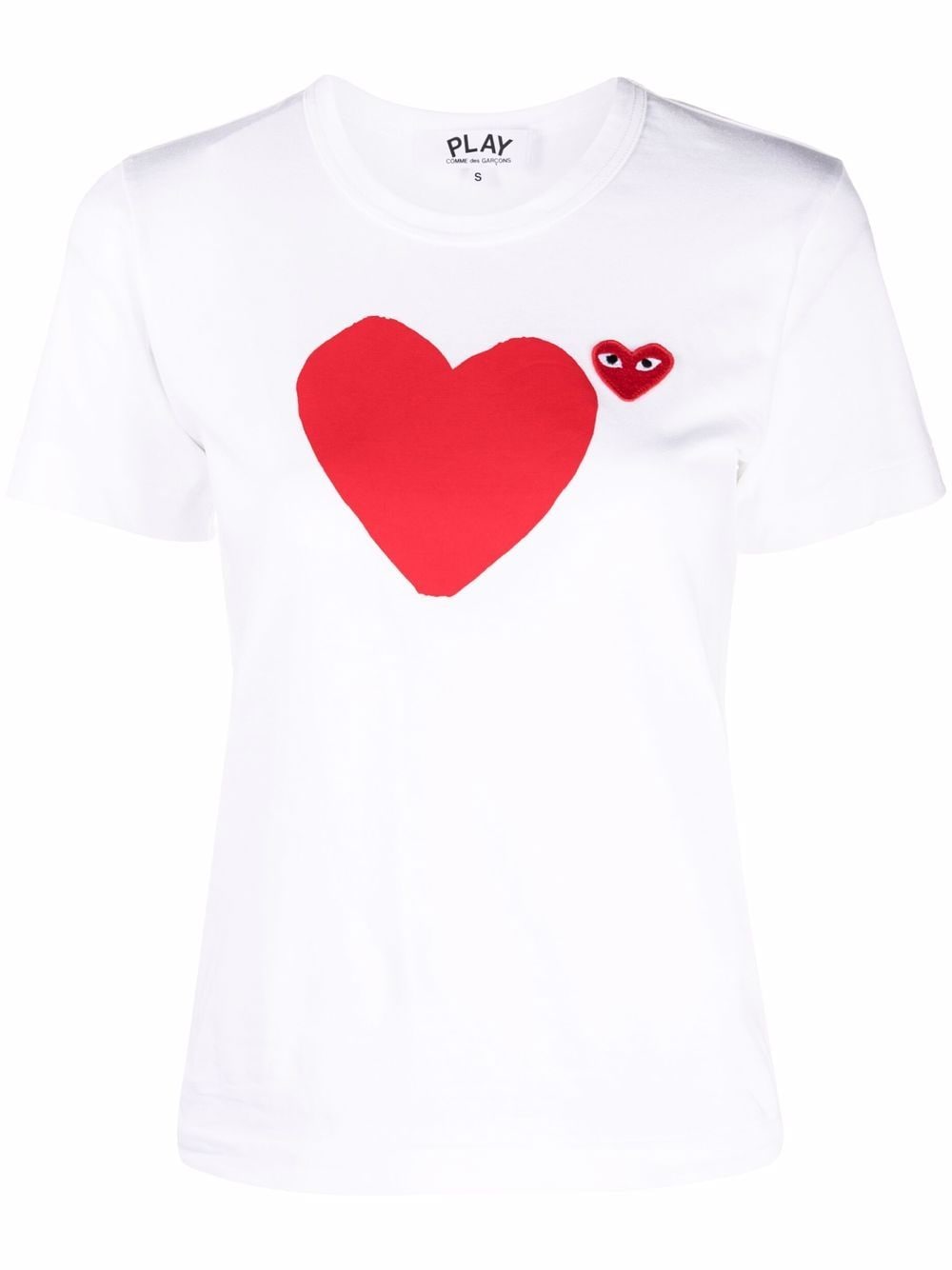 Comme Des Garçons Play T-Shirt mit Logo-Patch - Weiß von Comme Des Garçons Play