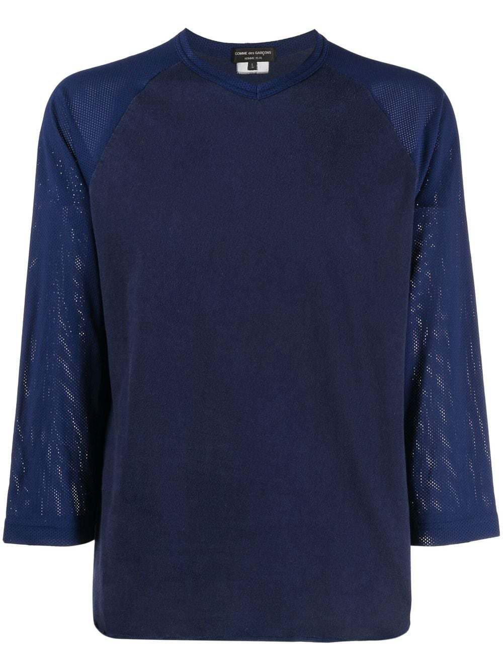Comme Des Garçons Pre-Owned 1990s T-Shirt mit Mesh-Ärmeln - Blau von Comme Des Garçons Pre-Owned