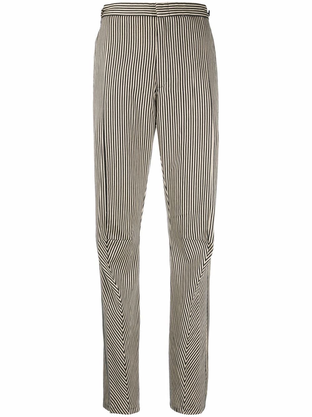 Comme Des Garçons Pre-Owned 2000s striped straight-legged trousers - Schwarz von Comme Des Garçons Pre-Owned