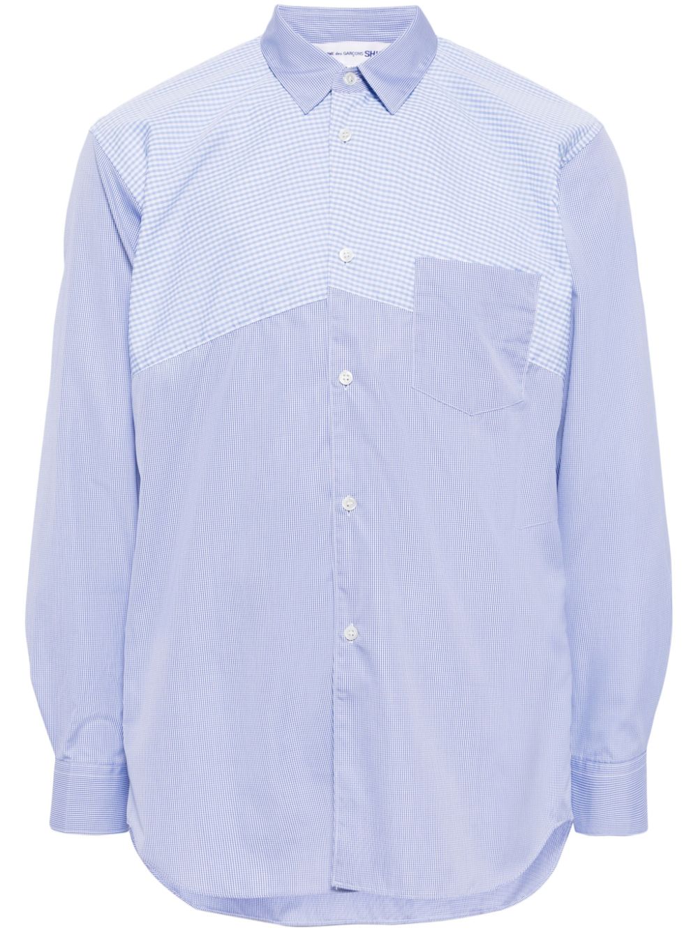 Comme Des Garçons Shirt Hemd mit karierten Einsätzen - Blau von Comme Des Garçons Shirt