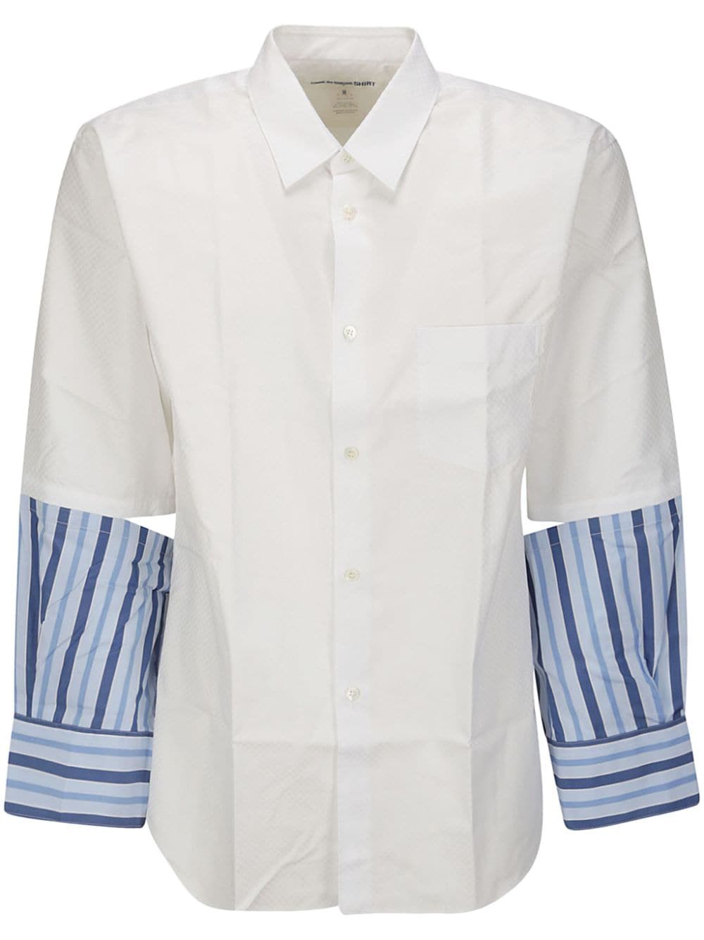 Comme Des Garçons Shirt stripe detail cotton shirt - Weiß von Comme Des Garçons Shirt