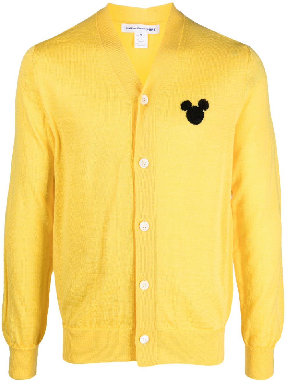 Comme Des Garçons Shirt x Disney Intarsien-Cardigan mit Logo - Gelb von Comme Des Garçons Shirt