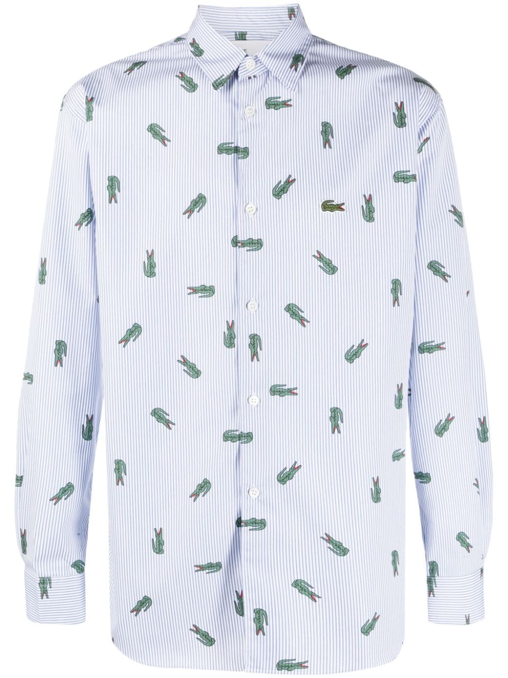 Comme Des Garçons Shirt x Lacoste Gestreiftes Hemd mit Logo - Blau von Comme Des Garçons Shirt