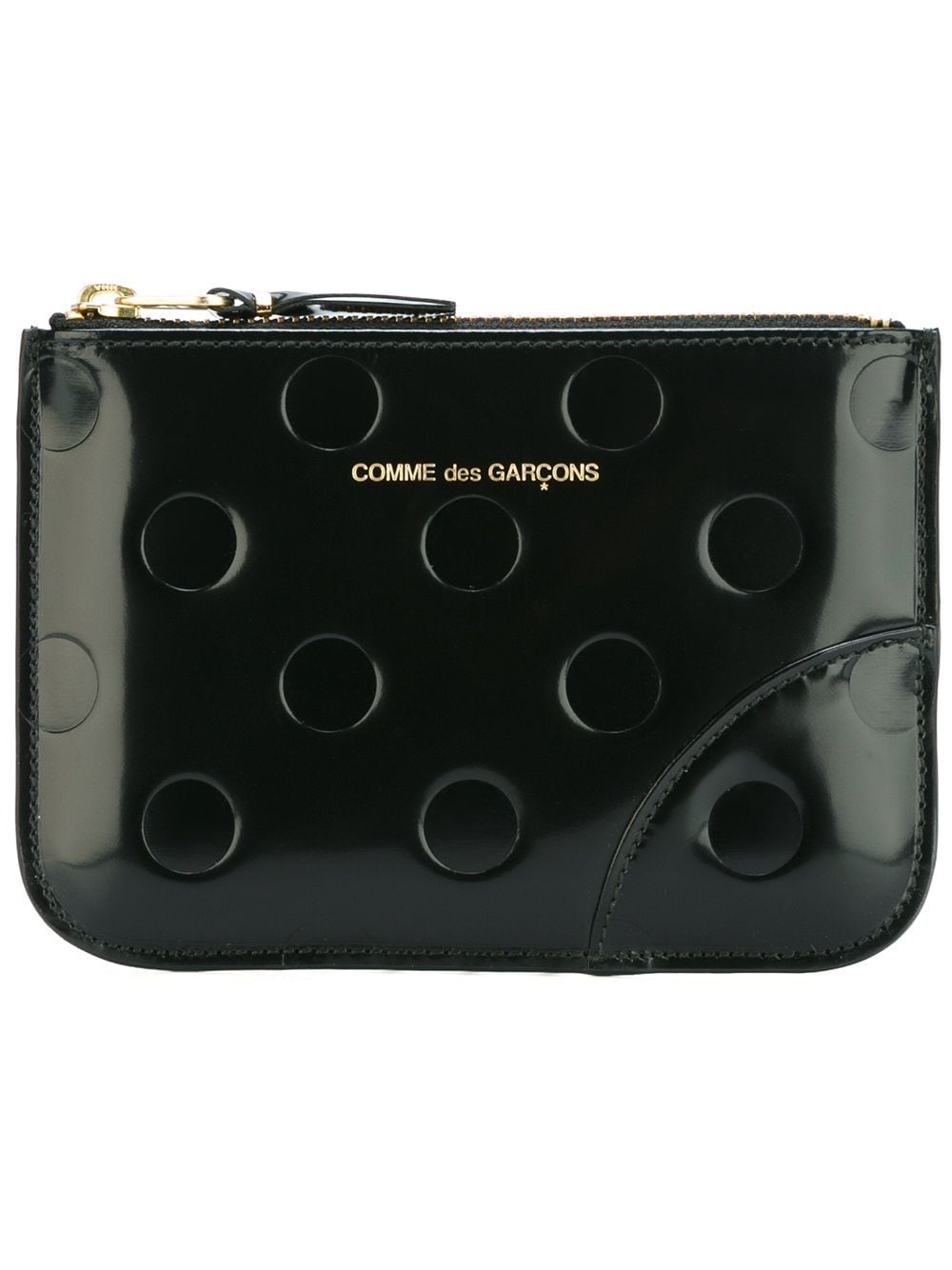 Comme Des Garçons Wallet 'Polka Dots Embossed' Portemonnaie - Schwarz von Comme Des Garçons Wallet