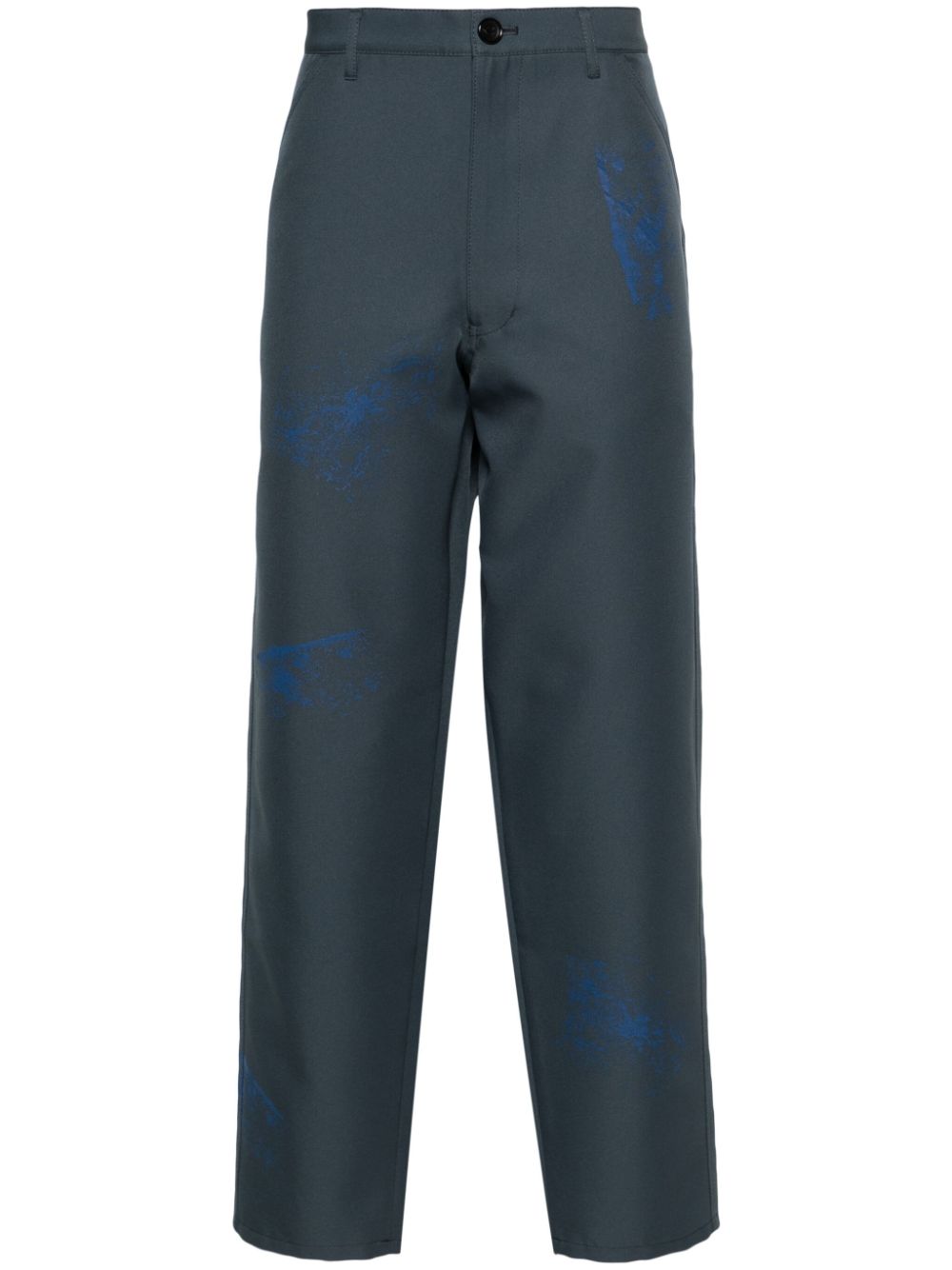 Comme Des Garçons Weite Hose mit Graffiti-Print - Grün von Comme Des Garçons