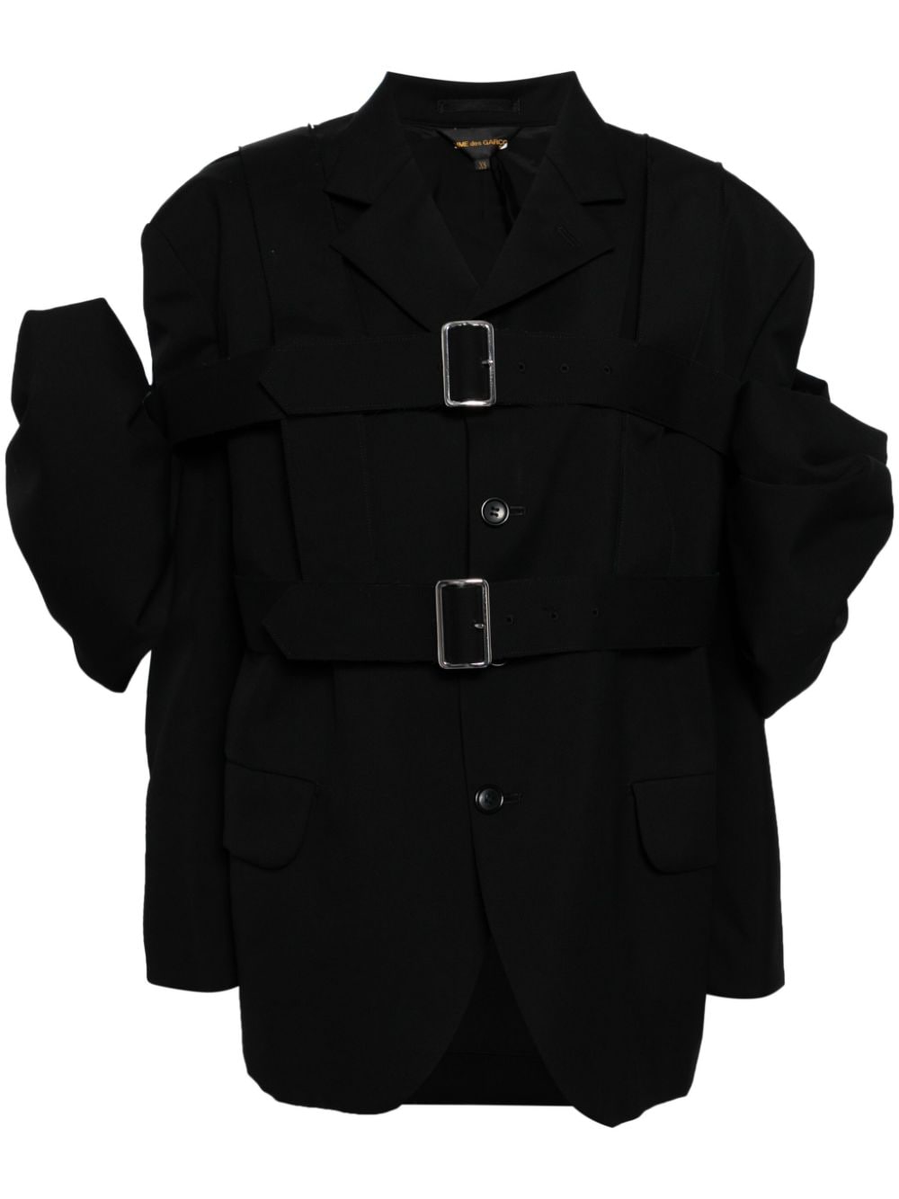 Comme Des Garçons detachable-panel wool blazer - Schwarz von Comme Des Garçons