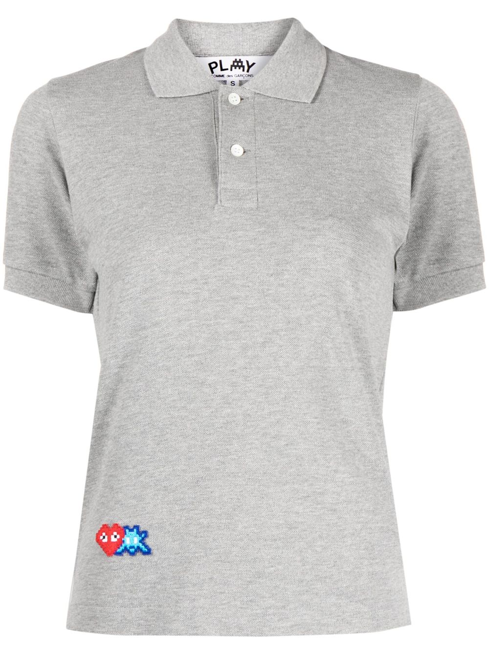 Comme Des Garçons Play Poloshirt mit Logo-Patch - Grau von Comme Des Garçons Play