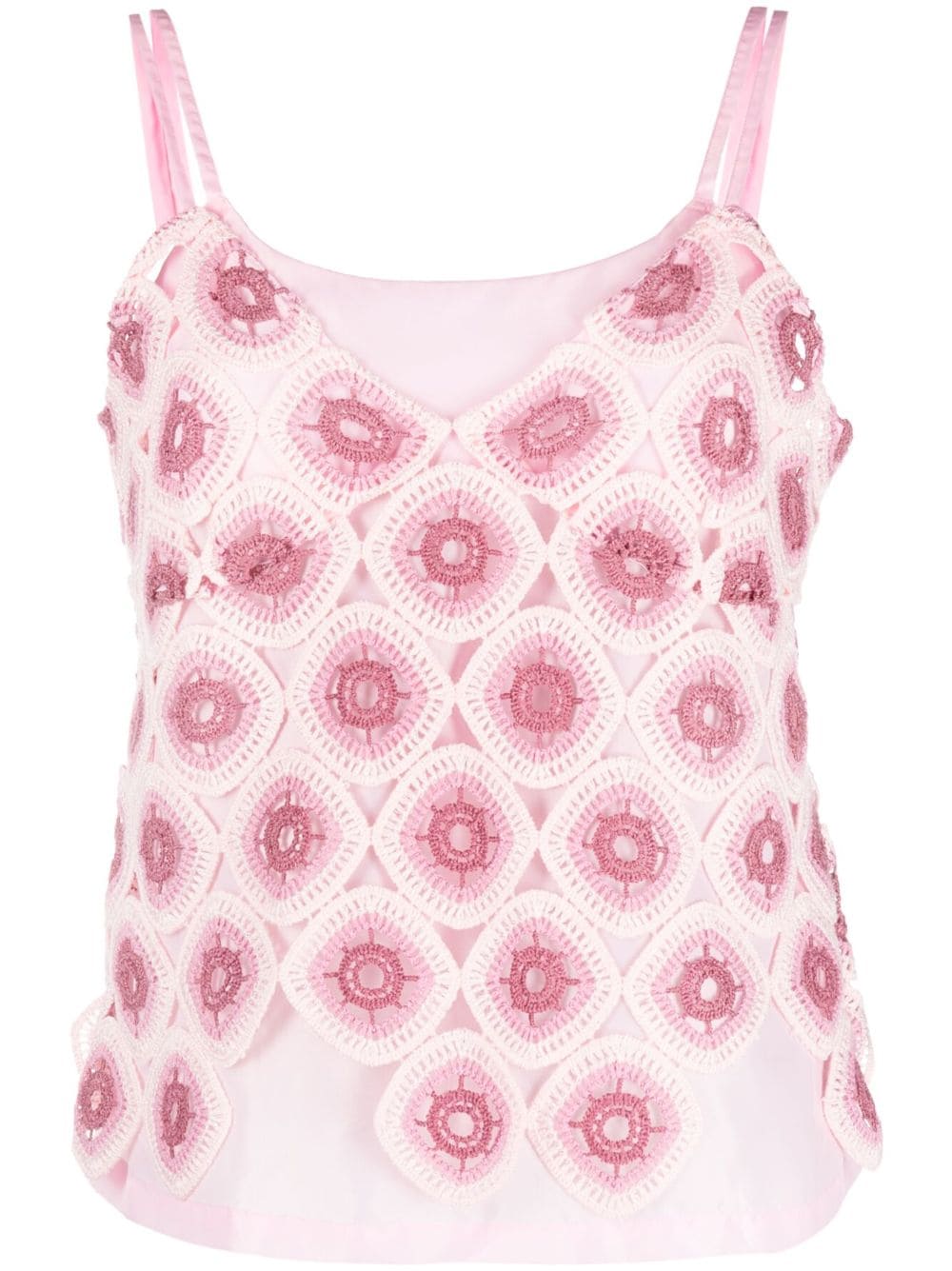 Comme Des Garçons Camisole-Top mit Makramee-Overlay - Rosa von Comme Des Garçons