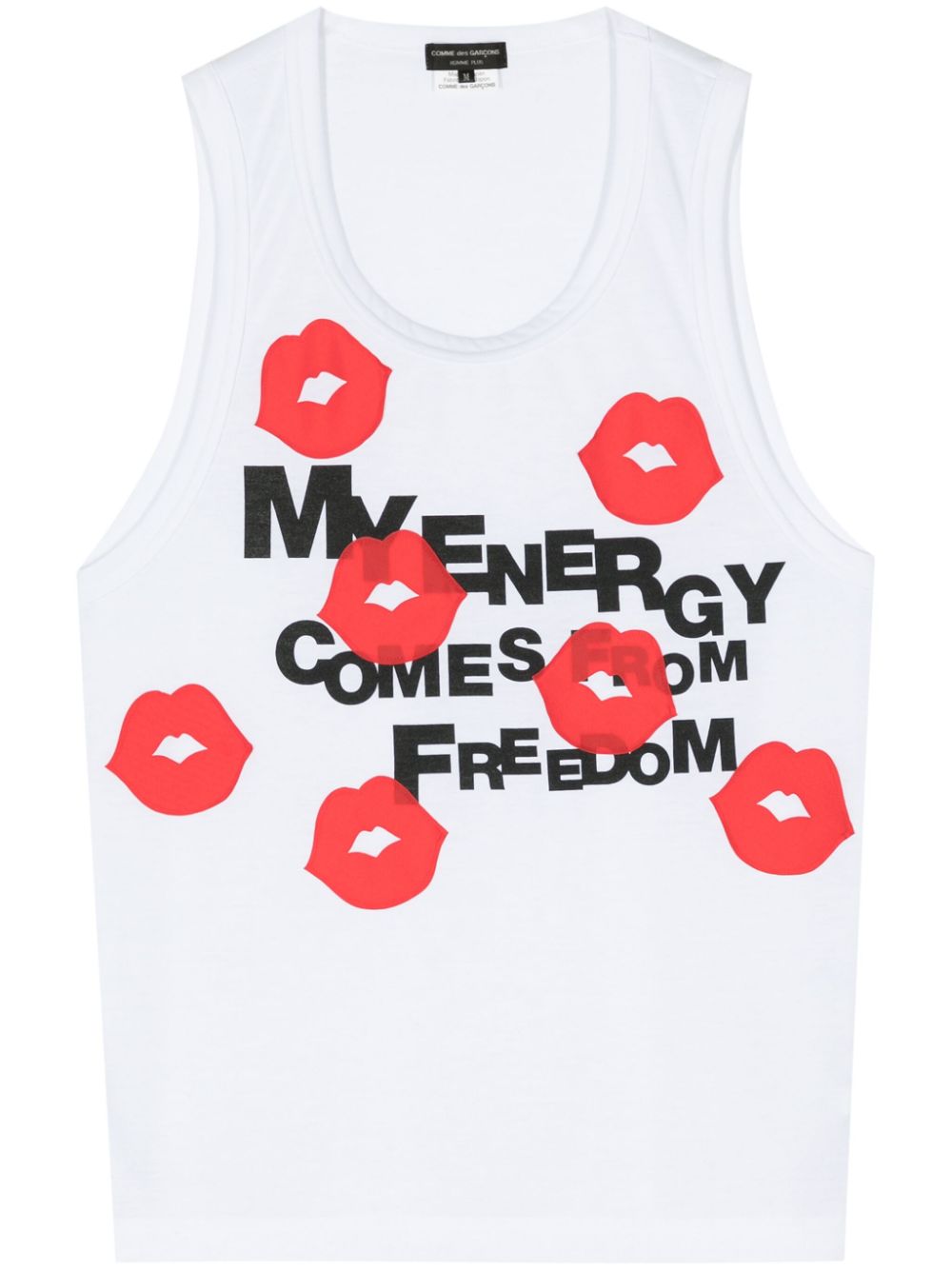 Comme des Garçons Homme Plus Lips Tanktop mit U-Ausschnitt - Weiß von Comme des Garçons Homme Plus