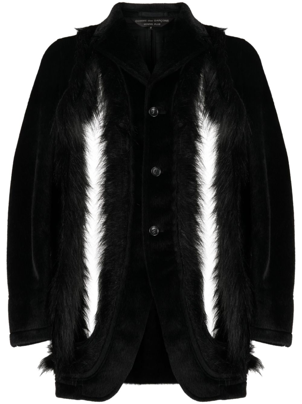 Comme des Garçons Homme Plus Sakko aus Faux Fur mit Cut-Outs - Schwarz von Comme des Garçons Homme Plus