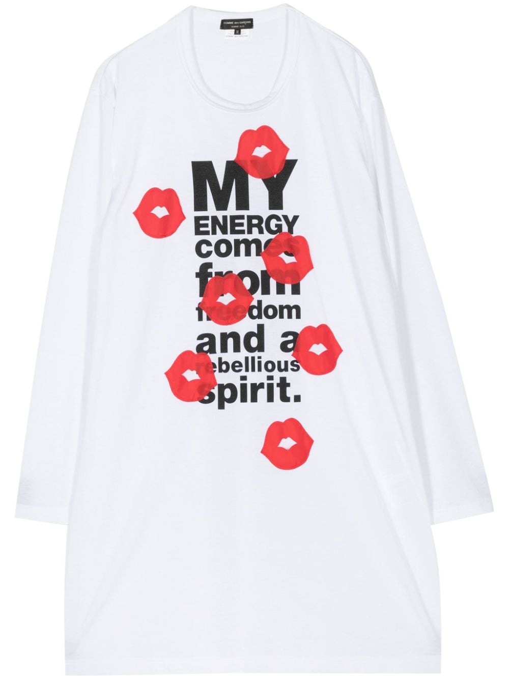 Comme des Garçons Homme Plus slogan-print long-sleeve T-shirt - Weiß von Comme des Garçons Homme Plus