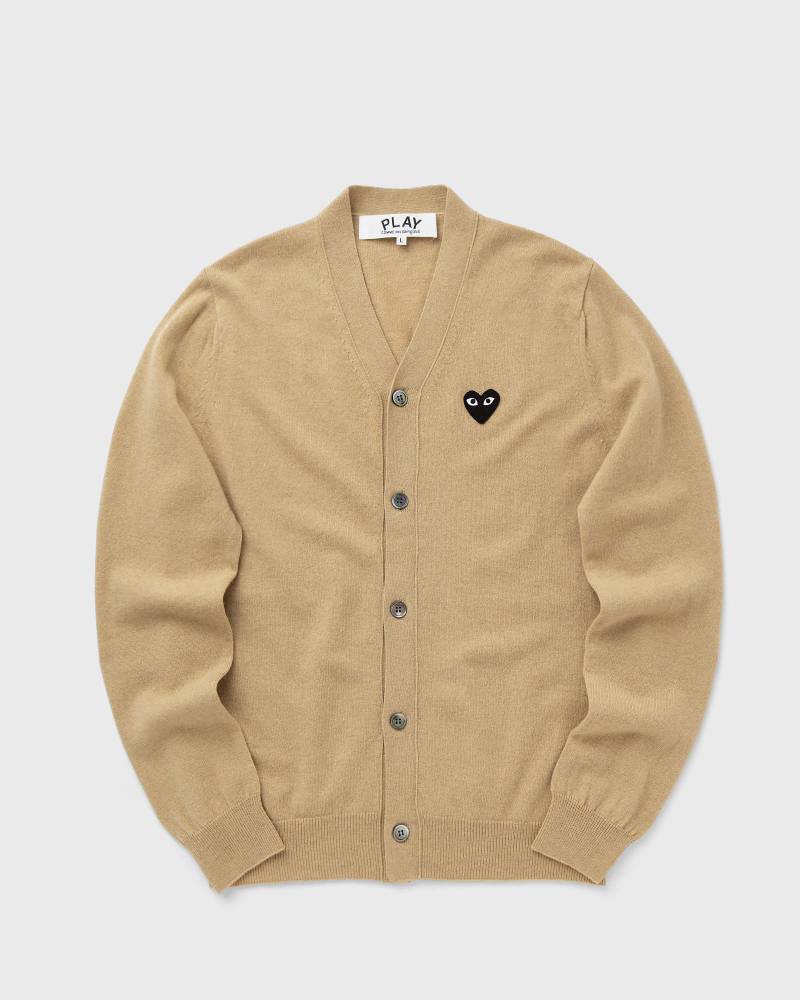 Comme des Garçons Play V-NECK CARDIGAN BLACK EMBLEM KNIT men Zippers & Cardigans beige in Größe:XXL von Comme des Garçons Play