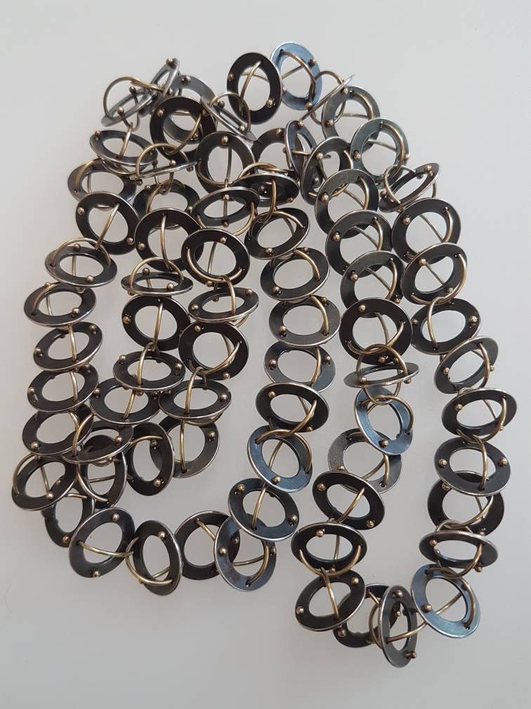 Handgemachte Halskette 18K Gold Und Silber von CommeDeVintage