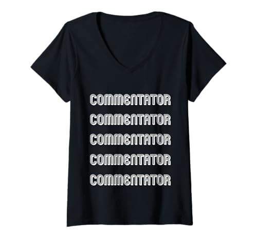 Damen Professioneller Kommentator T-Shirt mit V-Ausschnitt Damen Professioneller Kommentator T-Shirt mit V-Ausschnitt von Commentator ApparelProfessional Commentator Appare