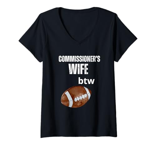 Damen Commissioner's Wife übrigens lustiger Fantasy Football T-Shirt mit V-Ausschnitt Damen Commissioner's Wife übrigens lustiger Fantasy Football T-Shirt mit V-Ausschnitt von Commish Fantasy Football Tees