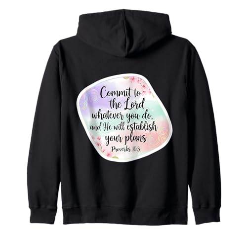 Christian Bible Commit to The Lord Whatever You Do Damen Kapuzenjacke Christian Bible Commit to The Lord Whatever You Do Damen Kapuzenjacke von Commit To The Lord Whatever You Do Womens Merch