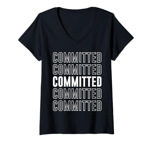 Damen Engagiert T-Shirt mit V-Ausschnitt von Committed Apparel
