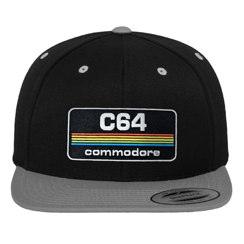 Commodore 64 Offizielles Lizenzprodukt Patch Premium Snapback Cap (Dunkelgrau) von Commodore 64