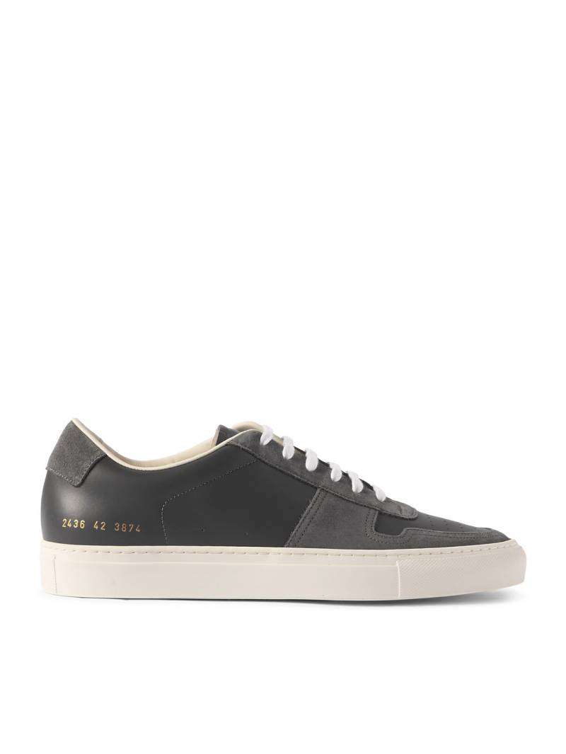 Common Projects - BBall Suede-Trimmed Leather Sneakers - Men - Gray - EU 43 von Common Projects