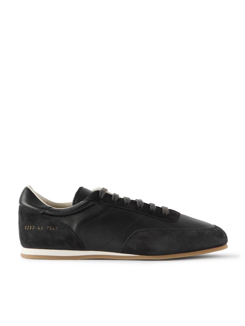 Common Projects - Minimal Runner Suede-Trimmed Leather Sneakers - Men - Black - EU 43 von Common Projects