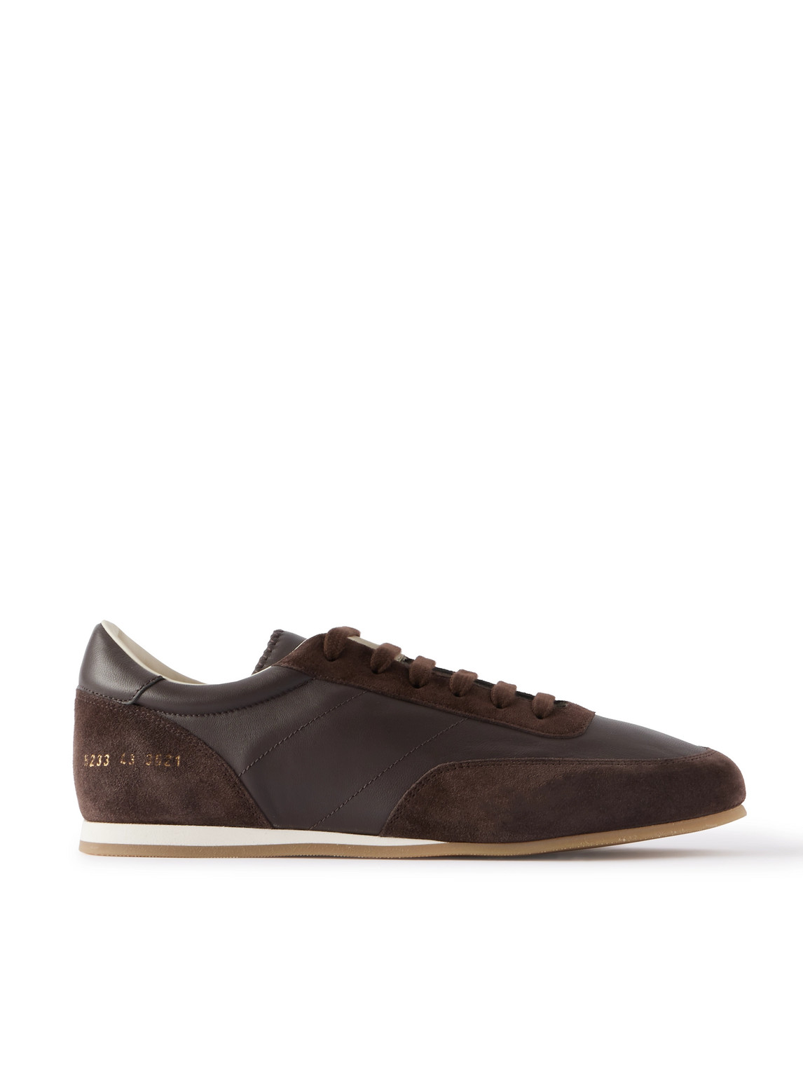 Common Projects - Minimal Runner Suede-Trimmed Leather Sneakers - Men - Brown - EU 46 Common Projects - Minimal Runner Suede-Trimmed Leather Sneakers - Men - Brown - EU 46 von Common Projects