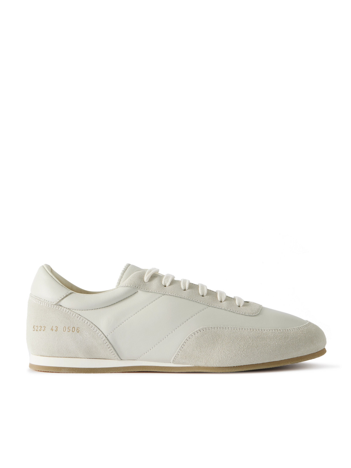 Common Projects - Minimal Runner Suede-Trimmed Leather Sneakers - Men - White - EU 42 von Common Projects