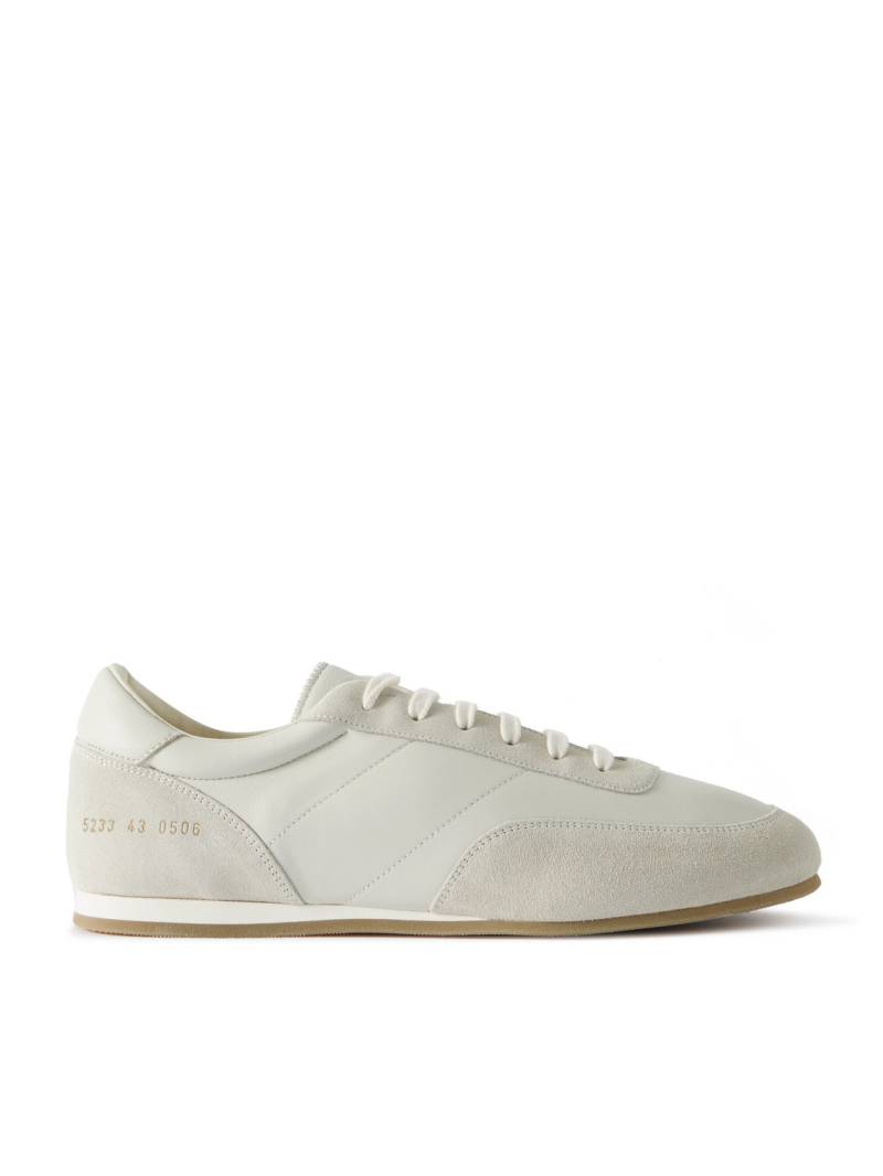 Common Projects - Minimal Runner Suede-Trimmed Leather Sneakers - Men - White - EU 46 von Common Projects