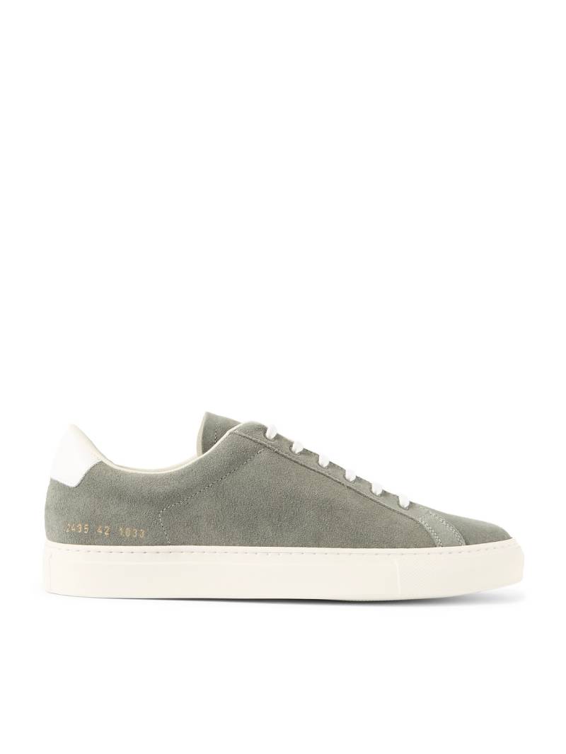 Common Projects - Retro Leather-Trimmed Suede Sneakers - Men - Green - EU 43 von Common Projects