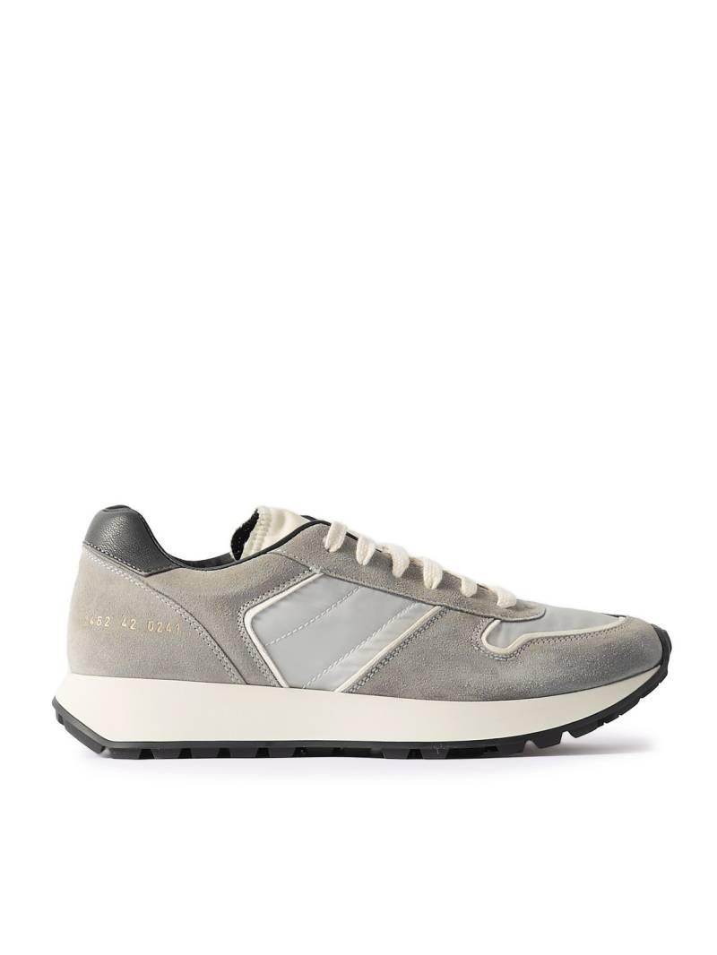 Common Projects - Track Leather-Trimmed Suede and Tech-Mesh Sneakers - Men - Gray - EU 41 von Common Projects