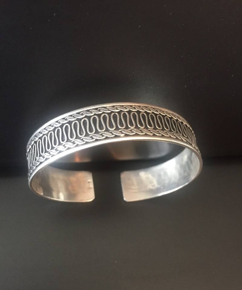Vintage Sterling Silber Verstellbares Manschettenarmband .925 von CommonThreadClothing
