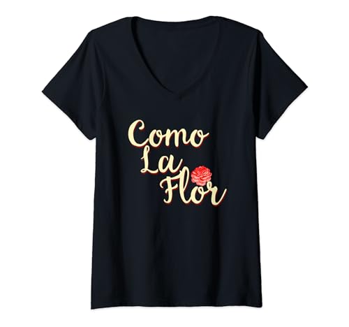 Damen Como La Flor Cumbia Selena Quintanilla Herren & Damen Red Rose T-Shirt mit V-Ausschnitt von Como La Flor Cumbia Selena Quintanilla Rose Tees
