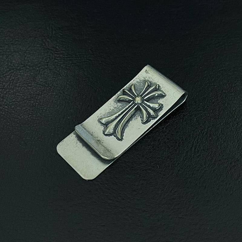 Ch Style Geldspange, Vintage Oxidized & Distressed Cross Geldspange Handmade Wallet Clip, Jubiläumsgeschenk von ComoAtelier