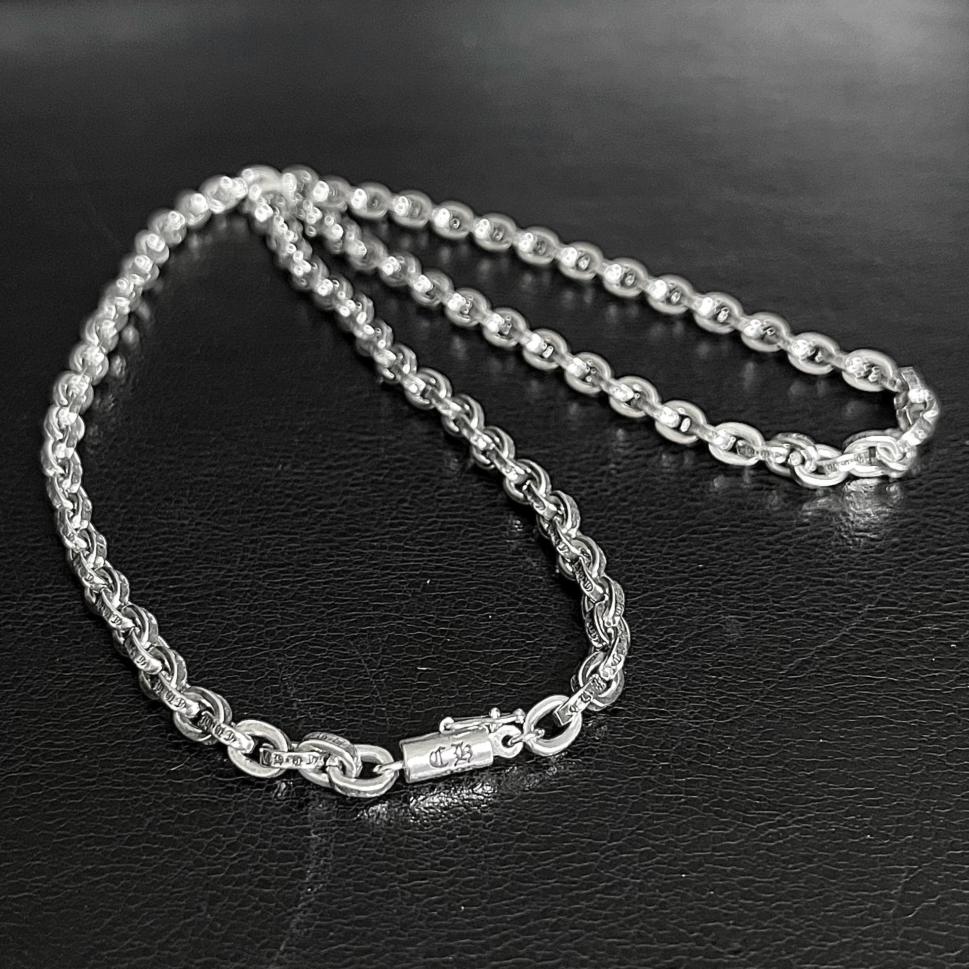 Ch Style Paper Chain Halskette Vintage Alter Y2K Silber Chrom Papier Gliederkette, Geburtstagsgeschenk von ComoAtelier