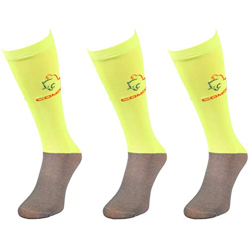 Comodo - Reitsocken Kinder | Damen & Herren | 3 Paar Reitstrümpfe zum Reiten für Mädchen & Jungen | Thermo Reitsport Kniestrümpfe | Kniesocken für Sommer & Winter SPJM Mikrofaser 2 gr 35-38 neon gelb von Comodo