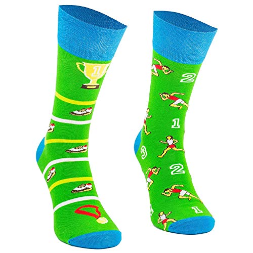 Comodo - lustige Funny Socks für Männer & Frauen aus Baumwolle | Motivsocken mit witzigem Muster | bunte Freizeitsocken für Kinder & Erwachsene | verschiedene farbige Socken SM1 gr 35-38 3 Paar Laufen von Comodo