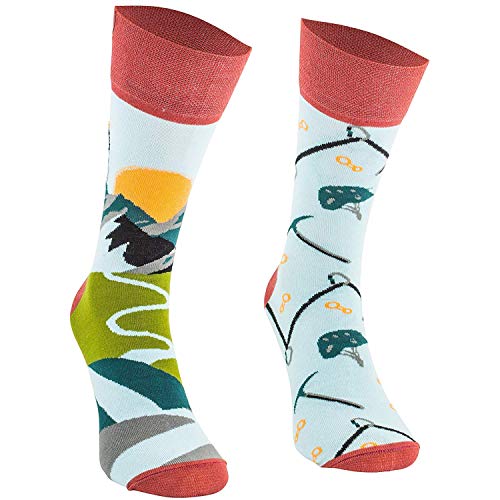 Comodo - lustige Motivsocken Herren & Damen aus Baumwolle|Bunte Socken mit witzigem Motiv|Freizeitsocken für Kinder|Männer & Frauen|farbige Funny Socks mit Aufdruck SM1 gr 43-46 3 Paar Klettern von Comodo