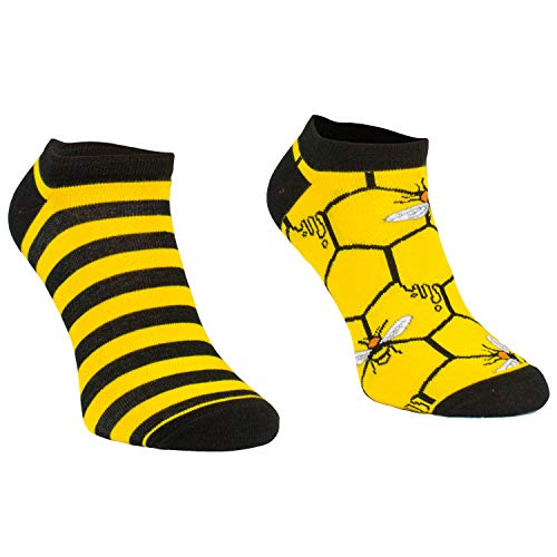 Comodo - witzige Socken Kinder aus Baumwolle mit Bienen Motiv | Motivsocken mit lustigem Muster | Bunte Kindersocken für Mädchen & Jungen | farbige Freizeitsocken SKS gr 31-34 002 3 Paar kurz Biene von Comodo