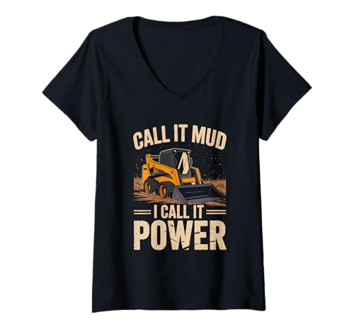 Damen Kompaktlader im Geburtstags-Stil mit Rückwand T-Shirt mit V-Ausschnitt Damen Kompaktlader im Geburtstags-Stil mit Rückwand T-Shirt mit V-Ausschnitt von Compact Power Road Worker Gear