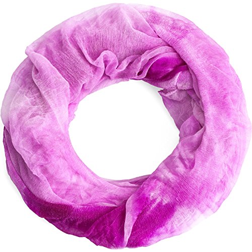 Compagno Damen Schal leichter Loopschal mit Welleneffekt Damenschal Loop Farbverlauf, SCHAL Farbe:Lila von Compagno