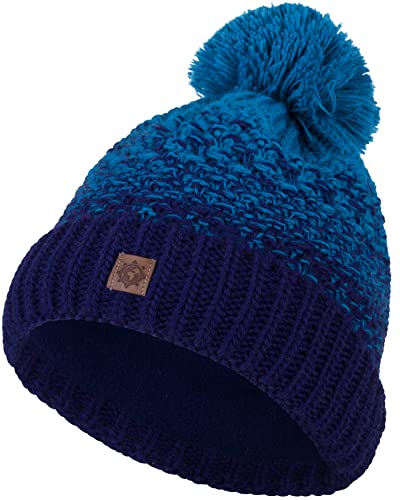 Compagno Kindermütze Bommelmütze Wintermütze Beanie Strickmütze Jungen Mädchen 93, Farbe:Marineblau von Compagno