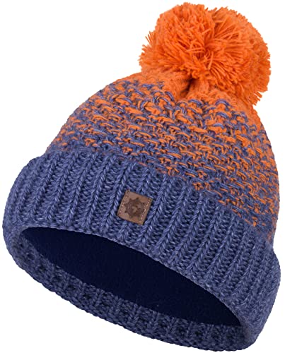 Compagno Kindermütze Bommelmütze Wintermütze Beanie Strickmütze Jungen Mädchen 93, Farbe:Orange von Compagno