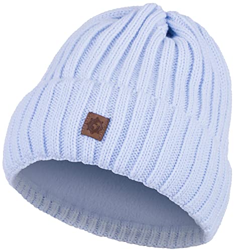 Compagno Kindermütze Wintermütze Mädchen Jungen 2-10 Jahre Beanie Strickmütze 105, Farbe:Hellblau von Compagno