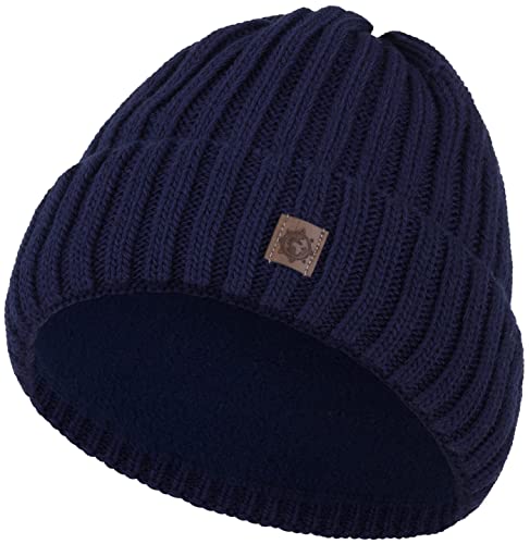Compagno Kindermütze Wintermütze Mädchen Jungen 2-10 Jahre Beanie Strickmütze 105, Farbe:Marineblau von Compagno