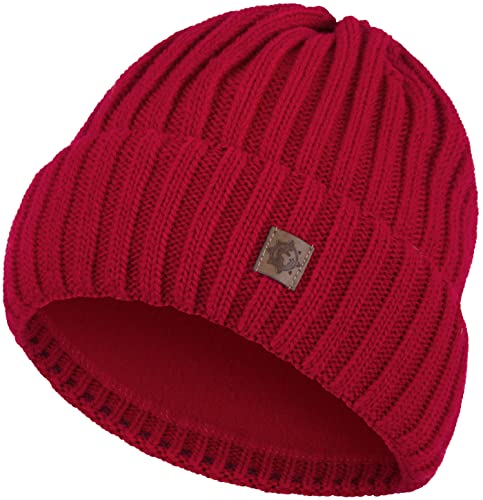 Compagno Kindermütze Wintermütze Mädchen Jungen 2-10 Jahre Beanie Strickmütze 105, Farbe:Rot von Compagno