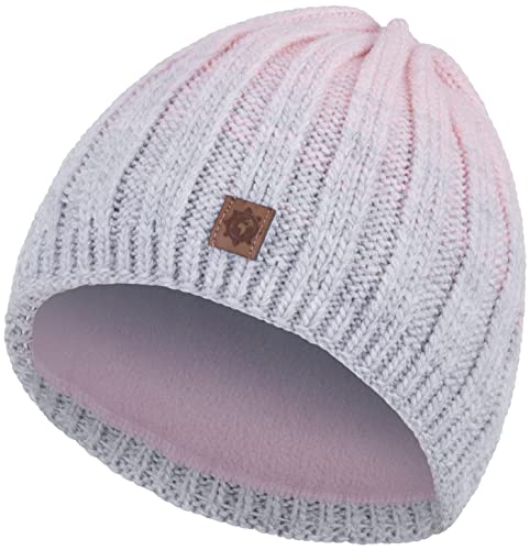 Compagno Kindermütze Wintermütze Mädchen Jungen 2-10 Jahre Beanie Strickmütze bunt 94, Farbe:Hellgrau von Compagno