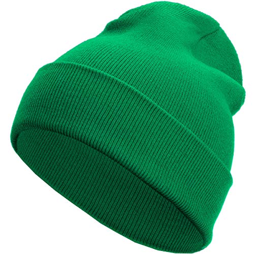 Compagno Mütze Wintermütze für Herren Jungen Damen Mädchen Strickmütze Beanie Haube Hat Einheitsgröße, Farbe:Grün von Compagno