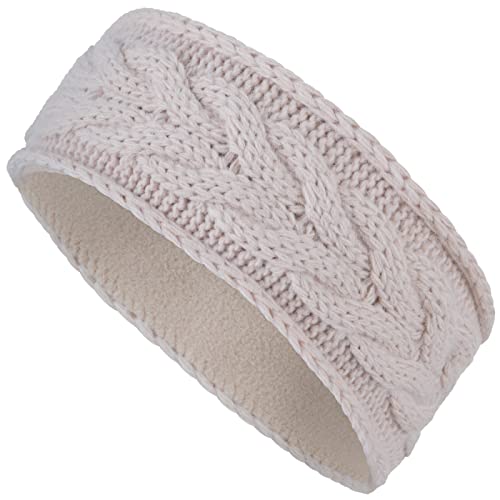 Compagno Strick-Stirnband gefüttert Strickband Damen Haarband Band Herbst Winter Kopfbedeckung, Farbe:Beige von Compagno