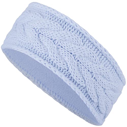 Compagno Strick-Stirnband gefüttert Strickband Damen Haarband Band Herbst Winter Kopfbedeckung, Farbe:Hellblau von Compagno