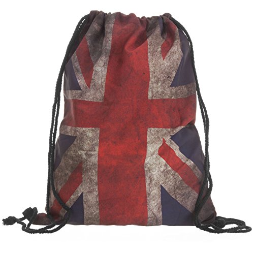 Compagno Turnbeutel Fullprint Rucksack Beutel Tasche Sport-Beutel, Rucksack Farbe:Vintage Union Jack von Compagno